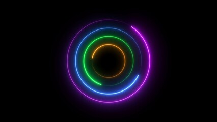 Abstract Glowing Neon circle loading icon concept illustration background 4k.
