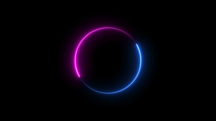 Abstract Beautiful Neon circle icon concept illustration background.