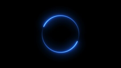 Abstract Glowing Neon circle loading icon concept illustration background 4k.