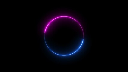 Abstract Beautiful Neon circle icon concept illustration background.