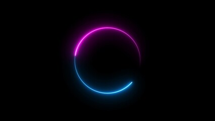 Abstract Beautiful Neon circle icon concept illustration background.