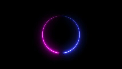 Obraz premium Abstract Glowing Neon circle loading icon concept illustration background 4k.