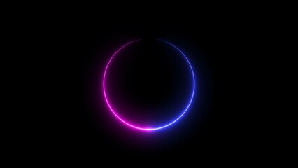Obraz premium Abstract Glowing Neon circle icon concept illustration background.