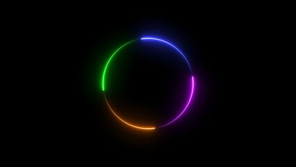 Abstract Beautiful Neon circle icon concept illustration background.