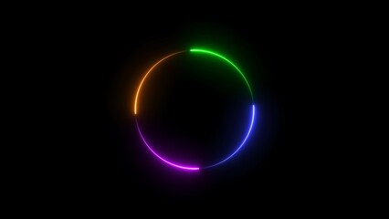 Abstract Glowing Neon circle icon concept illustration background.