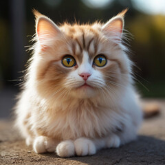 cute cat with brown stripes ai generated
