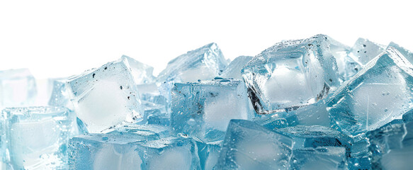 Obraz premium PNG Clear ice cubes against white