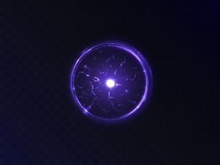 Round light teleport. Portal of futuristic technologies. Sci-fi digital high-tech. Holographic virtual reality interface. Vector for web design and illustrations.