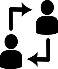 Human resources symbol. Users with arrows icon. Replaceable vector design.