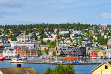 Cityscape of Tromso in Norway during summer in June month.