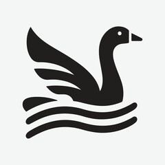 Obraz premium Elegant Goose Silhouette Logo for Timeless Branding
