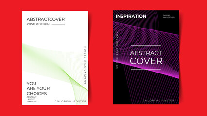 Modern gradient poster background vector set. Minimalist style cover template with vibrant perspective 3d geometric prism shapes collection. card, brochure, social media, cover, banner, flyer