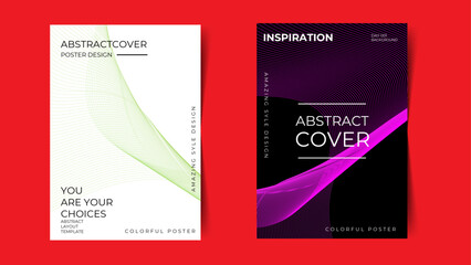 Modern gradient poster background vector set. Minimalist style cover template with vibrant perspective 3d geometric prism shapes collection. card, brochure, social media, cover, banner, flyer