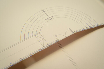 Detalle de plano técnico de proyecto de ingenieria y arquitectura