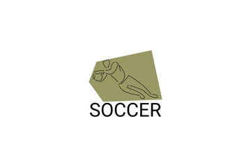 Soccer or football sport vector line icon. sportman, playing football. sport pictogram illustration.