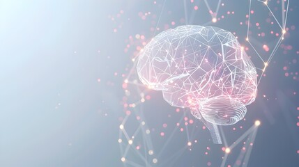 Neural Network Connections in Brain - Futuristic Digital AI Technology and Science Visualization - Generative ai 