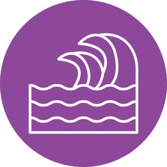 Ocean line circle icon