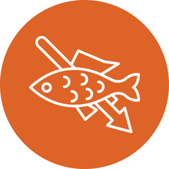 Spearfishing line circle icon