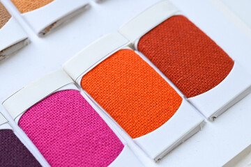 sample color shade of colorful fabric textile of clothing industry
