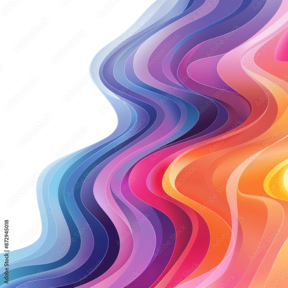 Poster abstract wavy lines in vibrant multicolors creating a dynamic and flowing effect, perfect for modern
