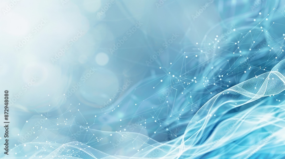 Poster abstract blue waves with gradient background. innovation in medical technology and healthcare concep