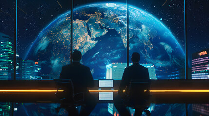 Financial experts discussing global market trends engage in dynamic conversations to analyze and predict economic movements worldwide. They examine a variety of factors including economic indicators,