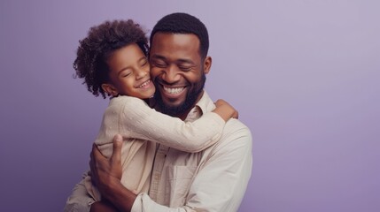 Obraz premium The joyful father-daughter hug