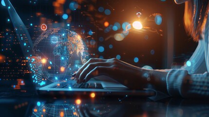 Dynamic modern business lifestyle concept with professional team collaborating in contemporary office, utilizing digital devices and mixed media elements to showcase innovation and productivity in cor