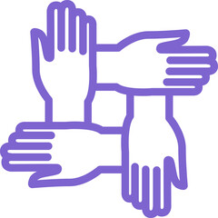 Fototapeta premium Joining hand icon, vector design, teamwork and coorperation concept