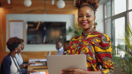 The woman in colorful dress