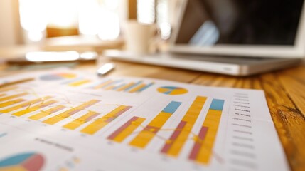 Bar charts in a financial report showing the growth of green finance initiatives