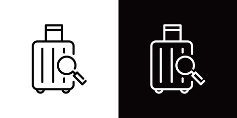 シンプルな荷物検査のラインアイコン