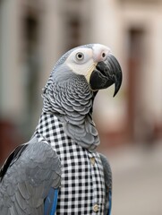 Obraz premium A Parrot in a Vibrant Cuban Street Scene