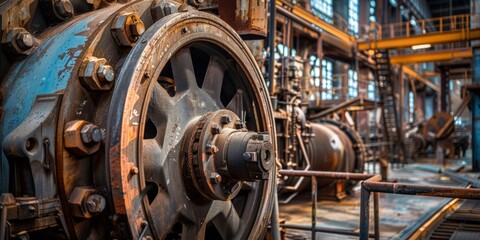 Industrial Power Unleashed: Vibrant Machinery in the Heart of a Steel Factory