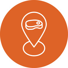 Location line circle icon