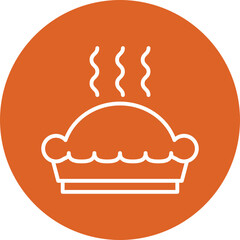 Meat Pie line circle icon