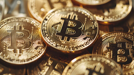 Bitcoin cryptocurrency banner for online payments, digital money, and cryptocurrency business finances.