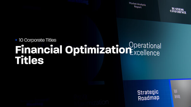 Financial Optimization Titles | 10 Motion Titles with Control Panels