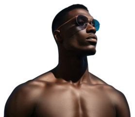 PNG Black male sunglasses portrait photo.