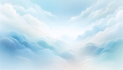 Soft and gentle baby blue pastel gradient background resembling soothing watercolor