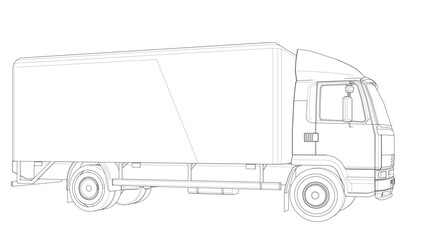 truck sketch graphic symbol 3d illustration © Svjatoslav
