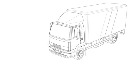 truck sketch graphic symbol 3d illustration