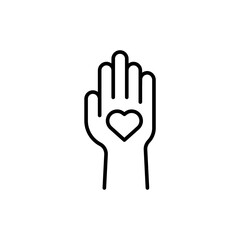 Give love outline icons, minimalist vector illustration ,simple transparent graphic element .Isolated on white background