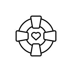 Lifeguard outline icons, minimalist vector illustration ,simple transparent graphic element .Isolated on white background