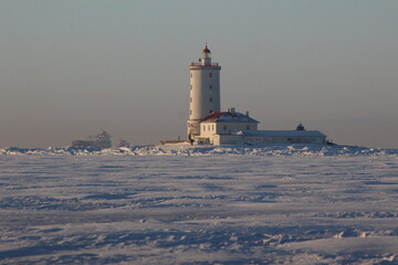 lighthouse in winter