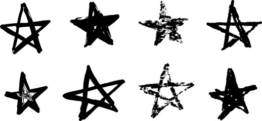 Obraz premium Star graffiti paint symbol. Set of illustration. Rough spray grunge urban element. Dirty art street brush sign. Ink graffiti sketch