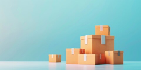 Obraz premium package, 3D ilustration, header, copy space, 8k 