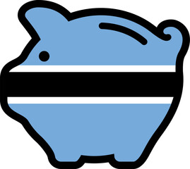 Flag of piggy bank icon, vector symbol.