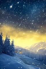 Naklejka premium background for winter with newly rising sun with generative ai