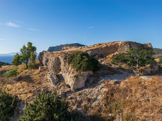 Fototapeta premium Aerial view of Kefalos castle, Kos island, Greece. 
